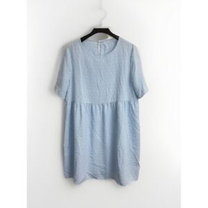 Dreimp Blue‎ Dress Women's Size XL Short Sleeve Swiss Dot